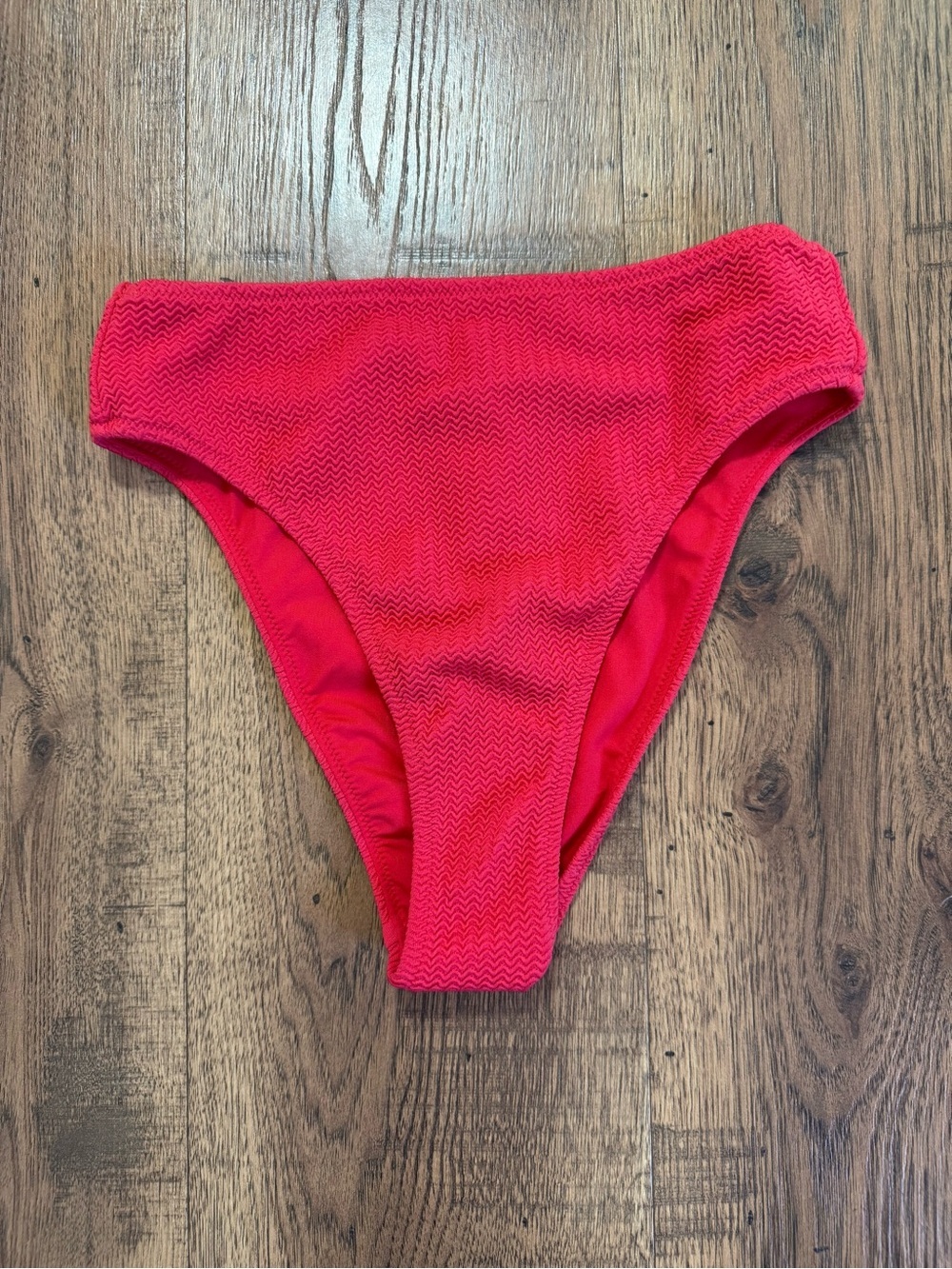 SEAFOLLY Red Textured Bikini Bottom Lined Stretch Solid Regular Women's Size 12
